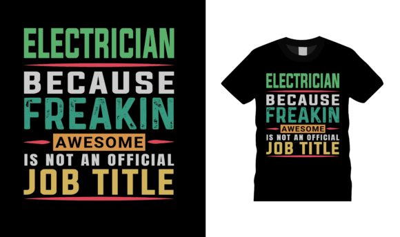 Electrician Typography T-shirt Design Review