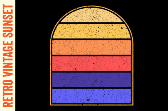 Retro Sunset Vintage Rectangle Distress Review