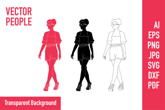 Vector of Retro Woman Walking Review