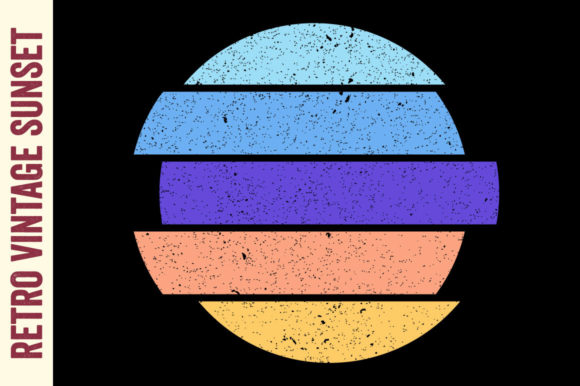 Vintage Sunset Vector Illustration Beach Review